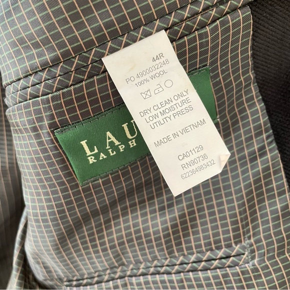 LAUREN RALPH LAUREN Mens Wool Soft 2 Button Jacket 44R Black - Picture 11 of 11